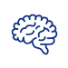 A blue icon of a brain