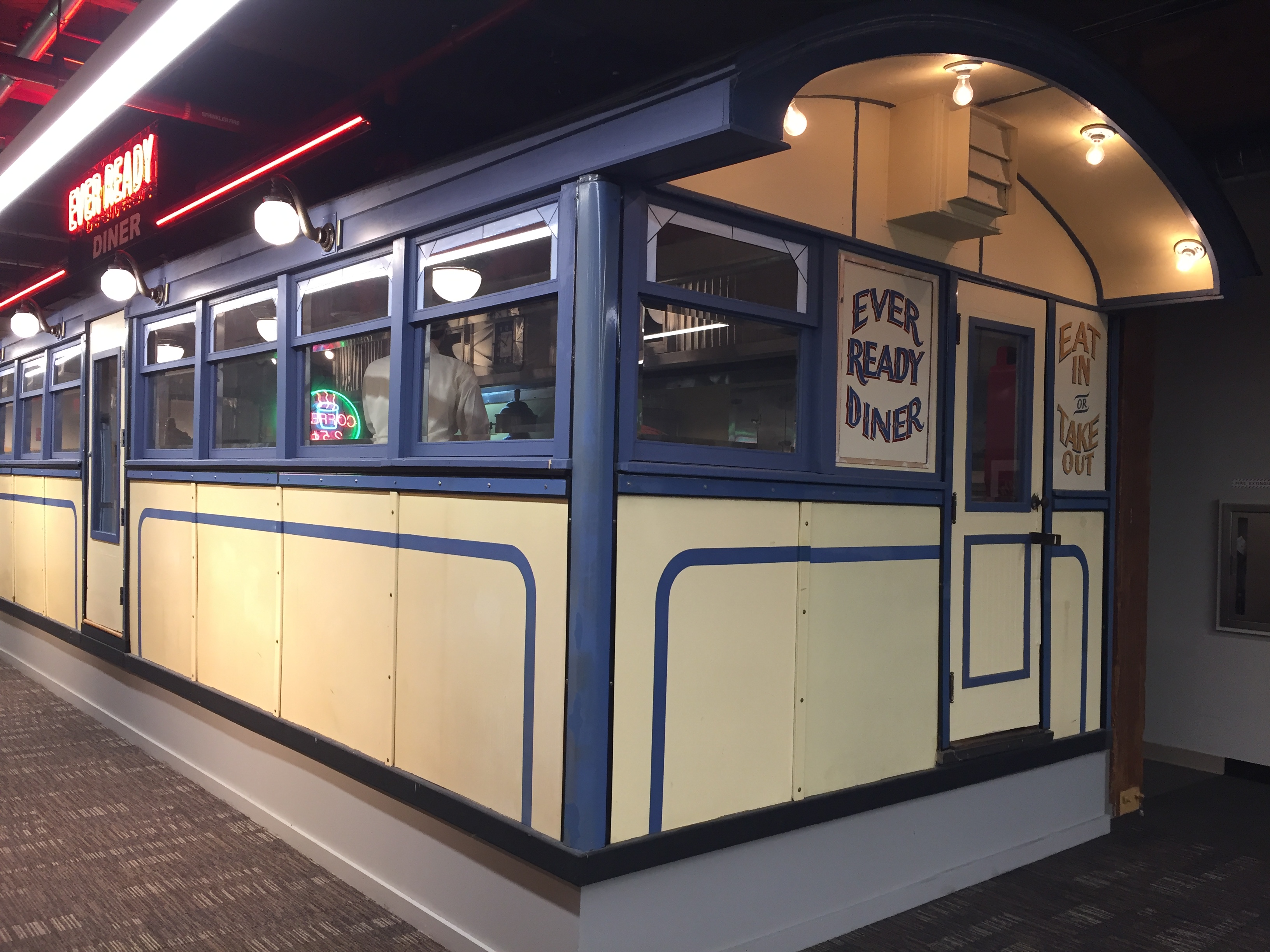 The antique Ever Ready Diner is on display at the Museum