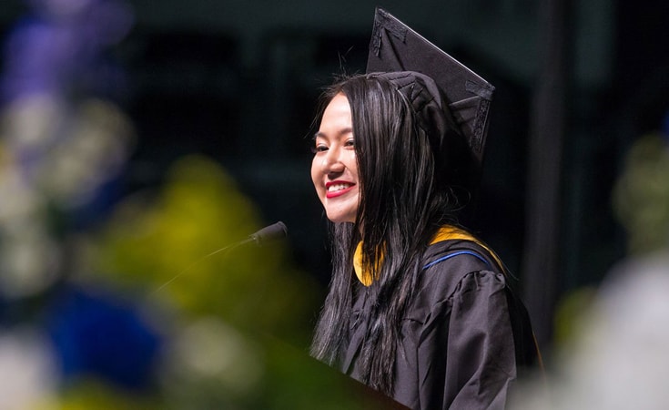 Thu “Aimee” Dinh Minh Tran at Commencement