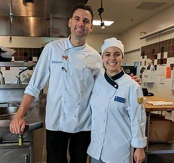 Chef Matthew Britt with JWU culinary student Juliet Faas