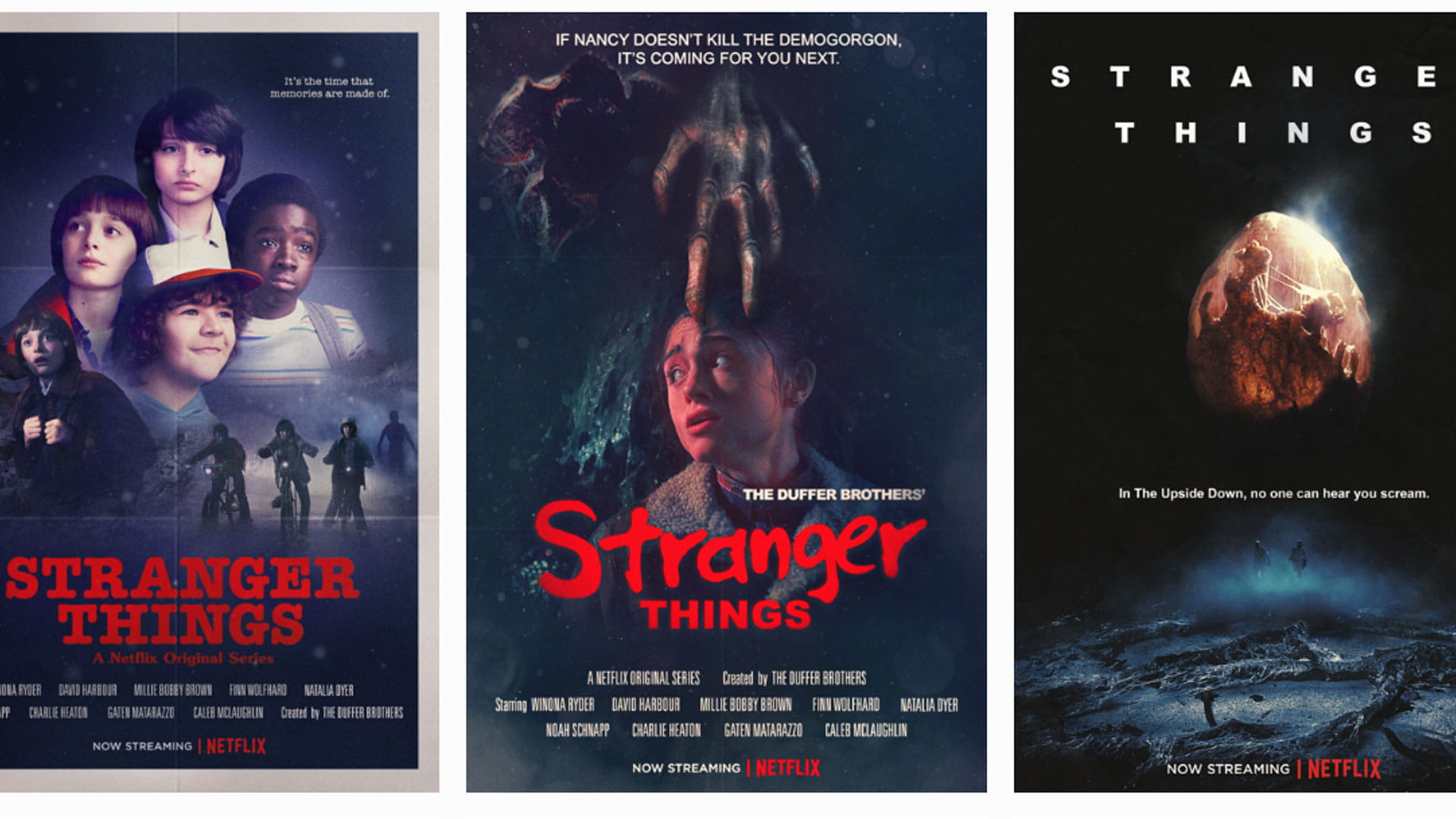 Some of the Stranger Things posters Roukema created.