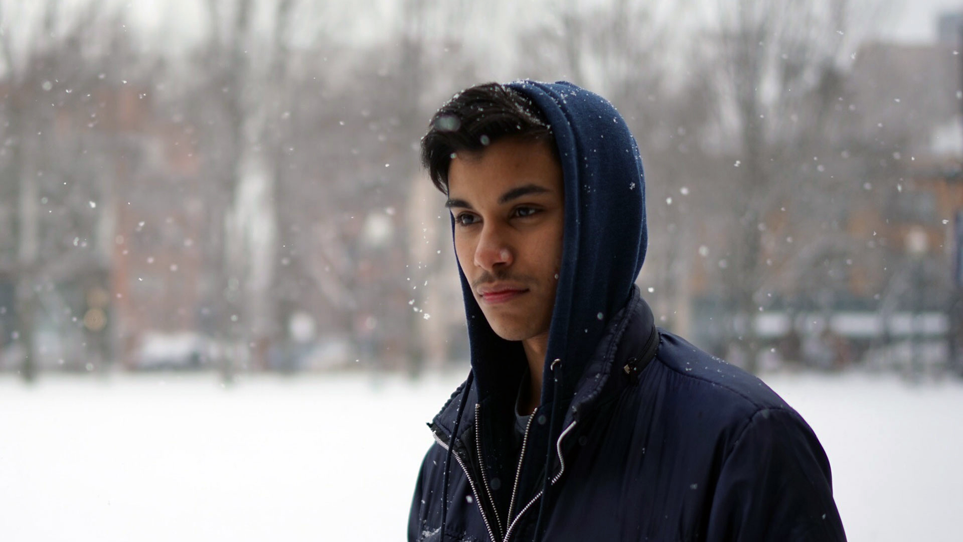 A few months after arriving, Ali experienced his first winter in New England