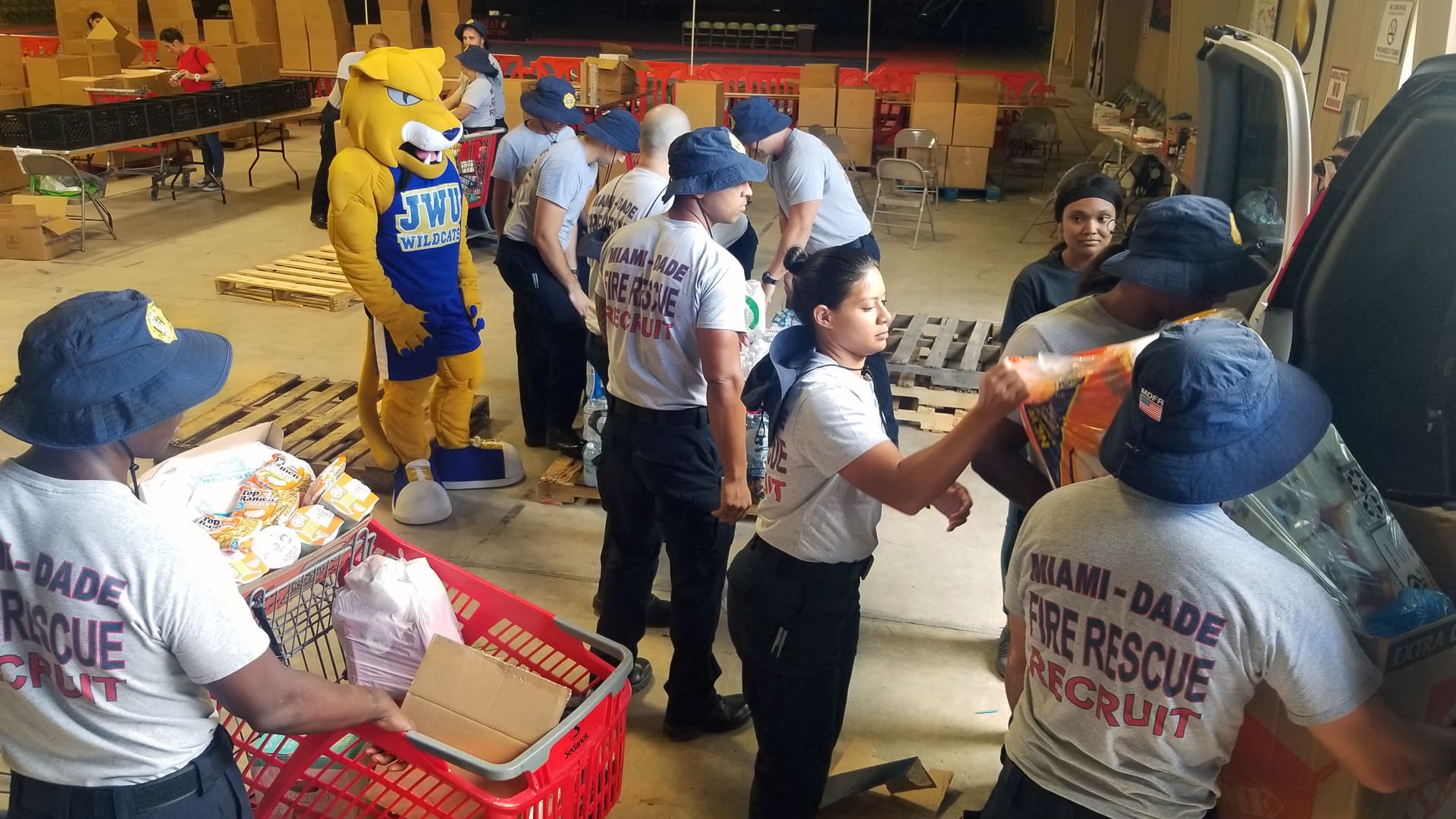Volunteers worked to make sure donations got to their destination.
