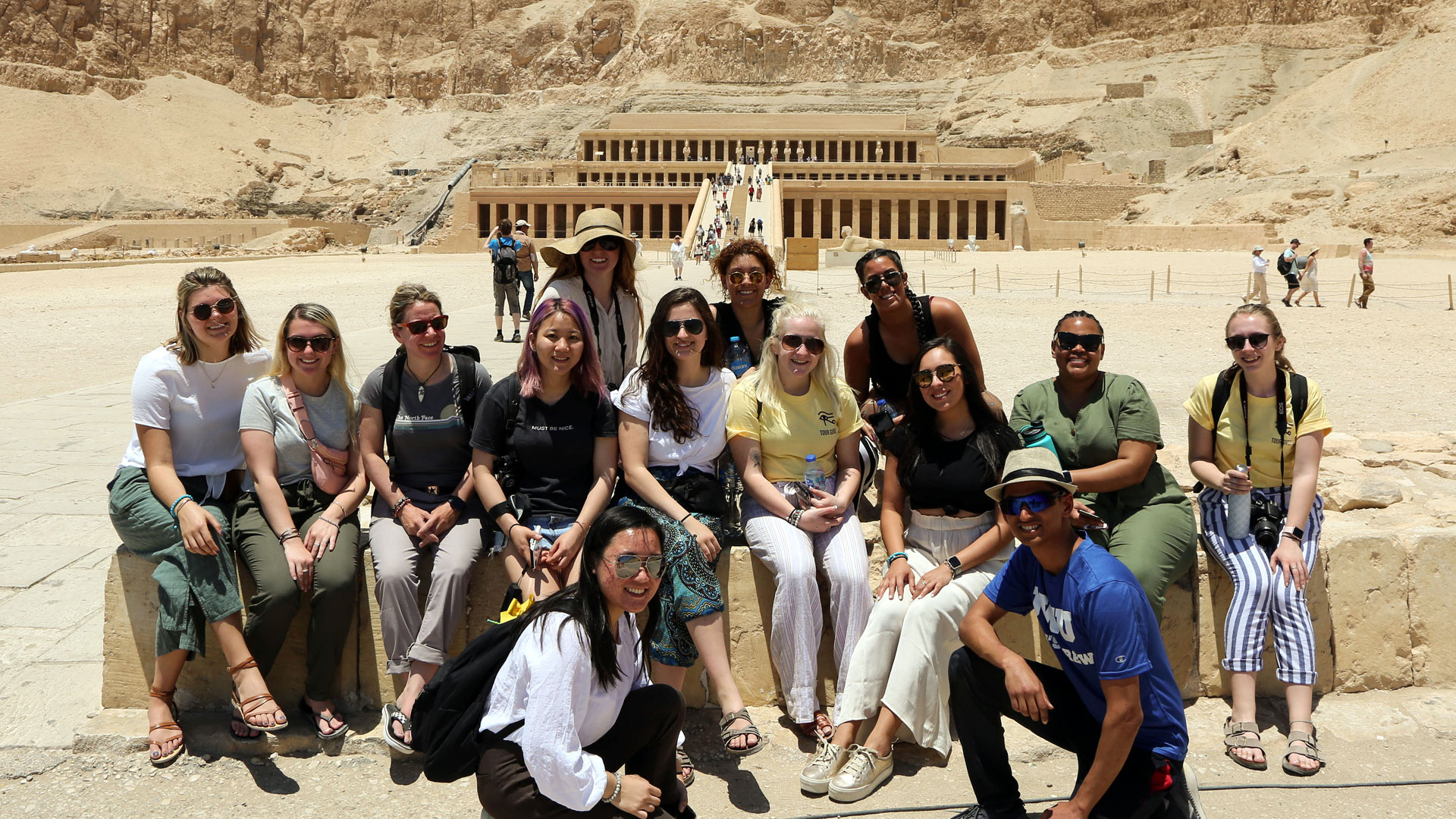 Group portrait in front of the temple.