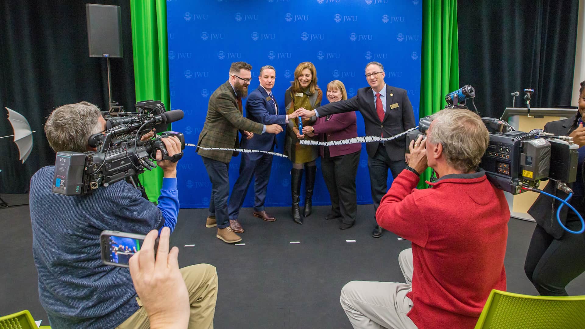 The official ribbon-cutting ceremony for the Center for Media Production.