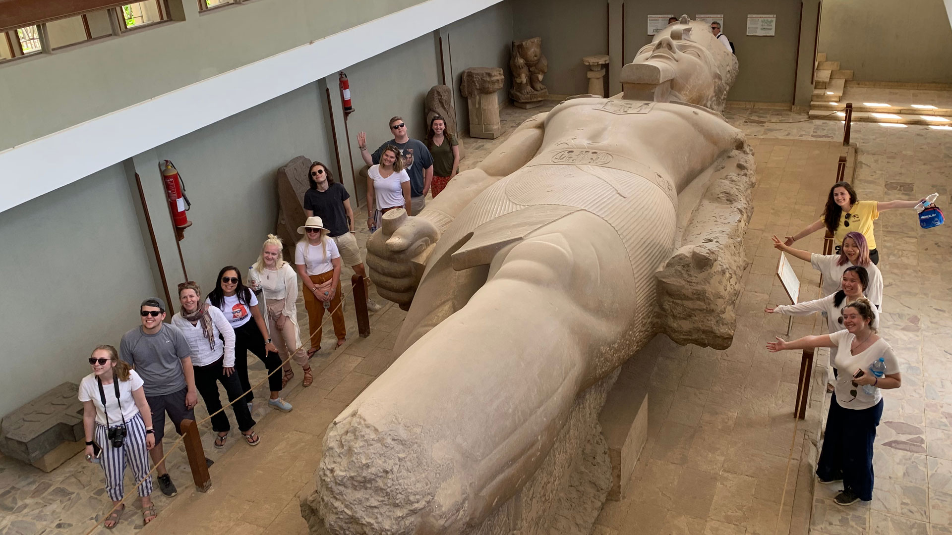 JWU Hospitality students touring a mummy exhibit in Egypt
