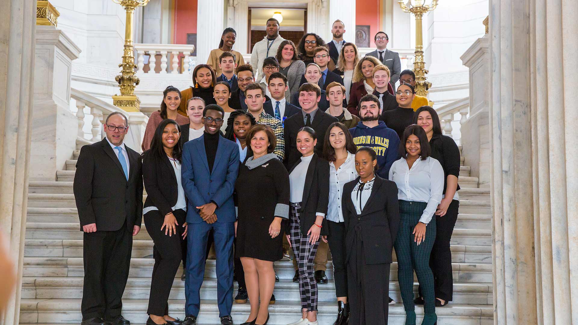 Political Science students at the Rhode Island State House