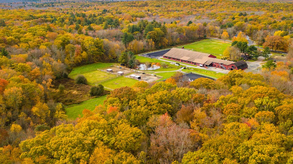 aerial view of JWU Equine Center