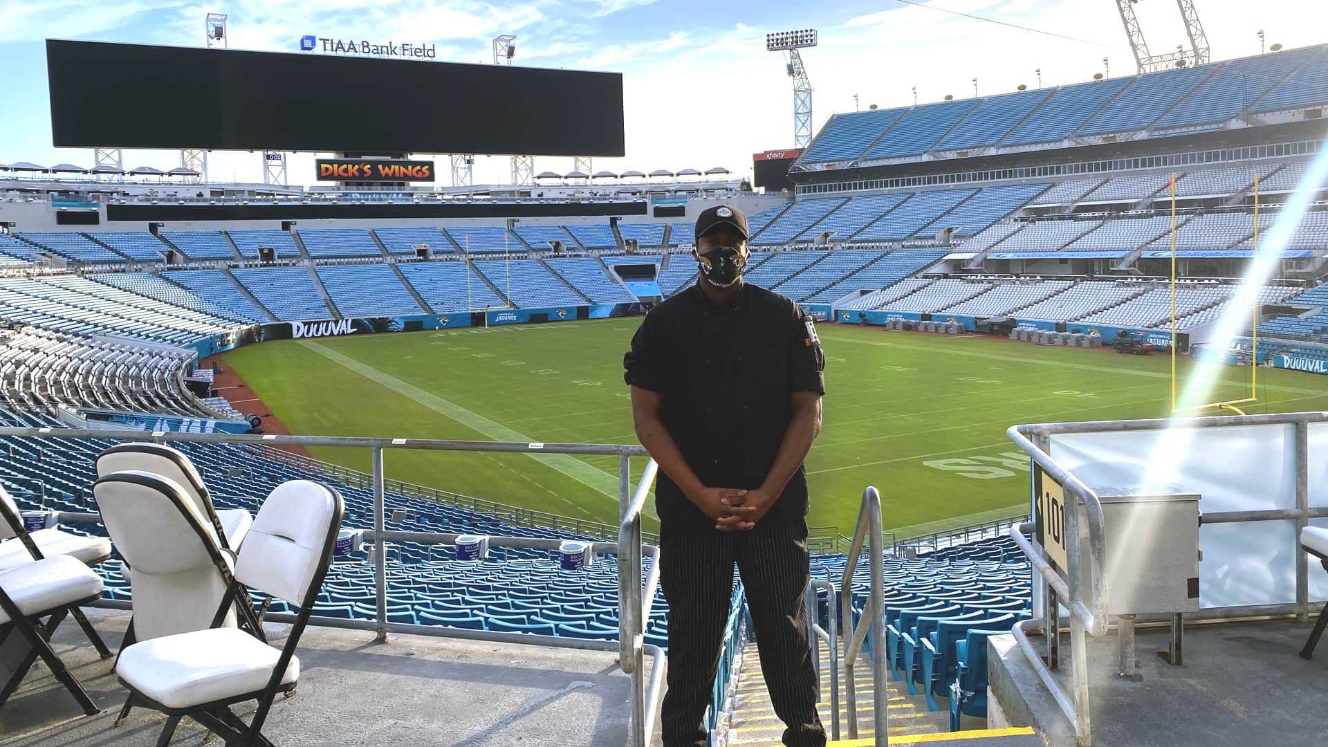 Nate Williams '25 at TIAA Bank Field, where the Jacksonville Jaguars have summer training.