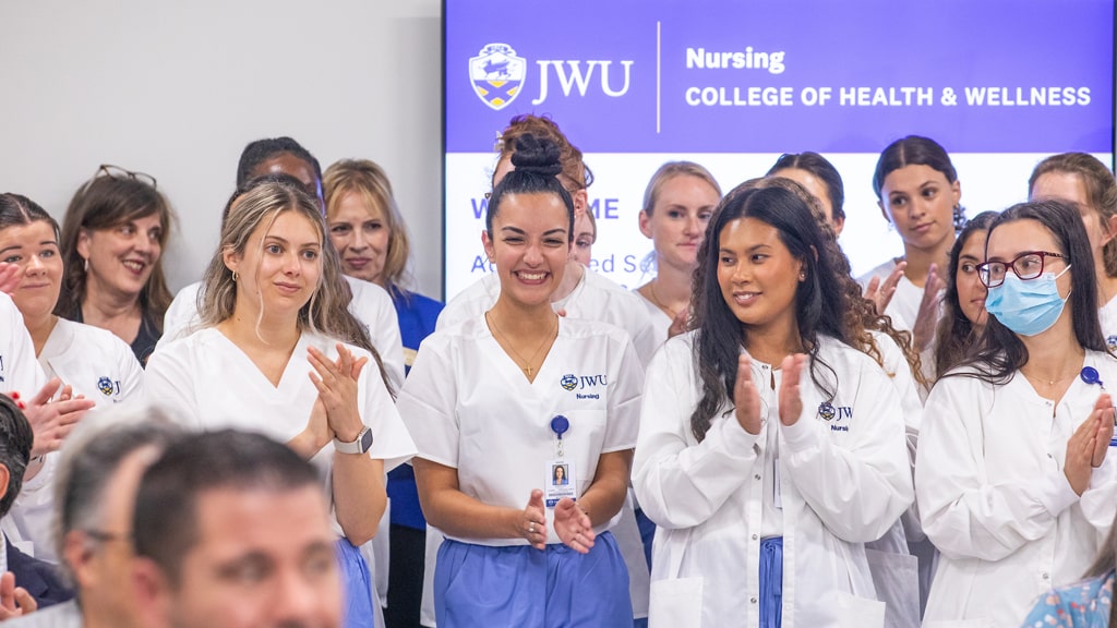 Students in the first JWU Nursing cohort.