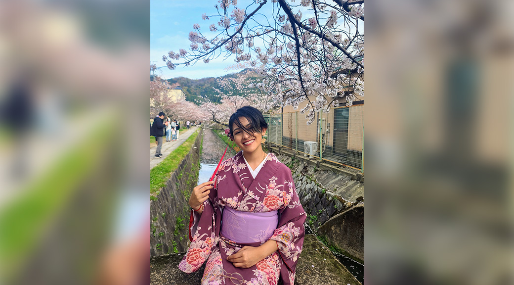 Student in Kimono in Kyoto Japan