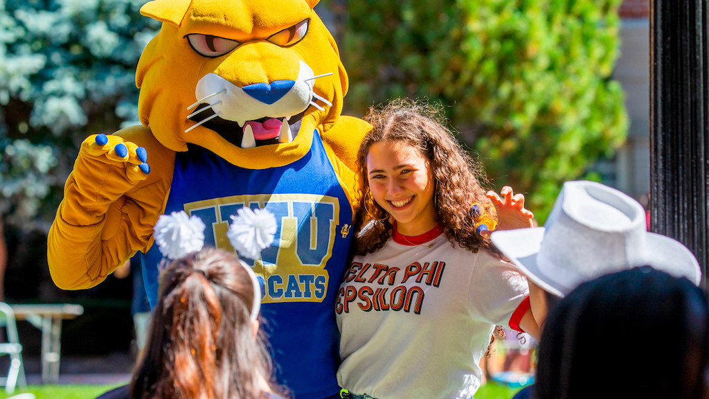 Student with a mascot