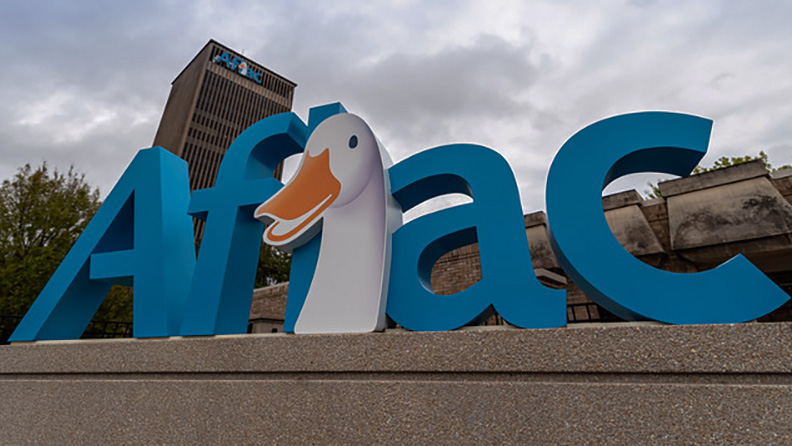 photo of an Aflac sign in front of an Aflac company office