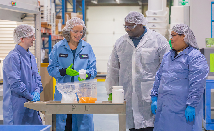 JWU Charlotte students get hands-on experience as they work in research and development at Carolina Ingredients.