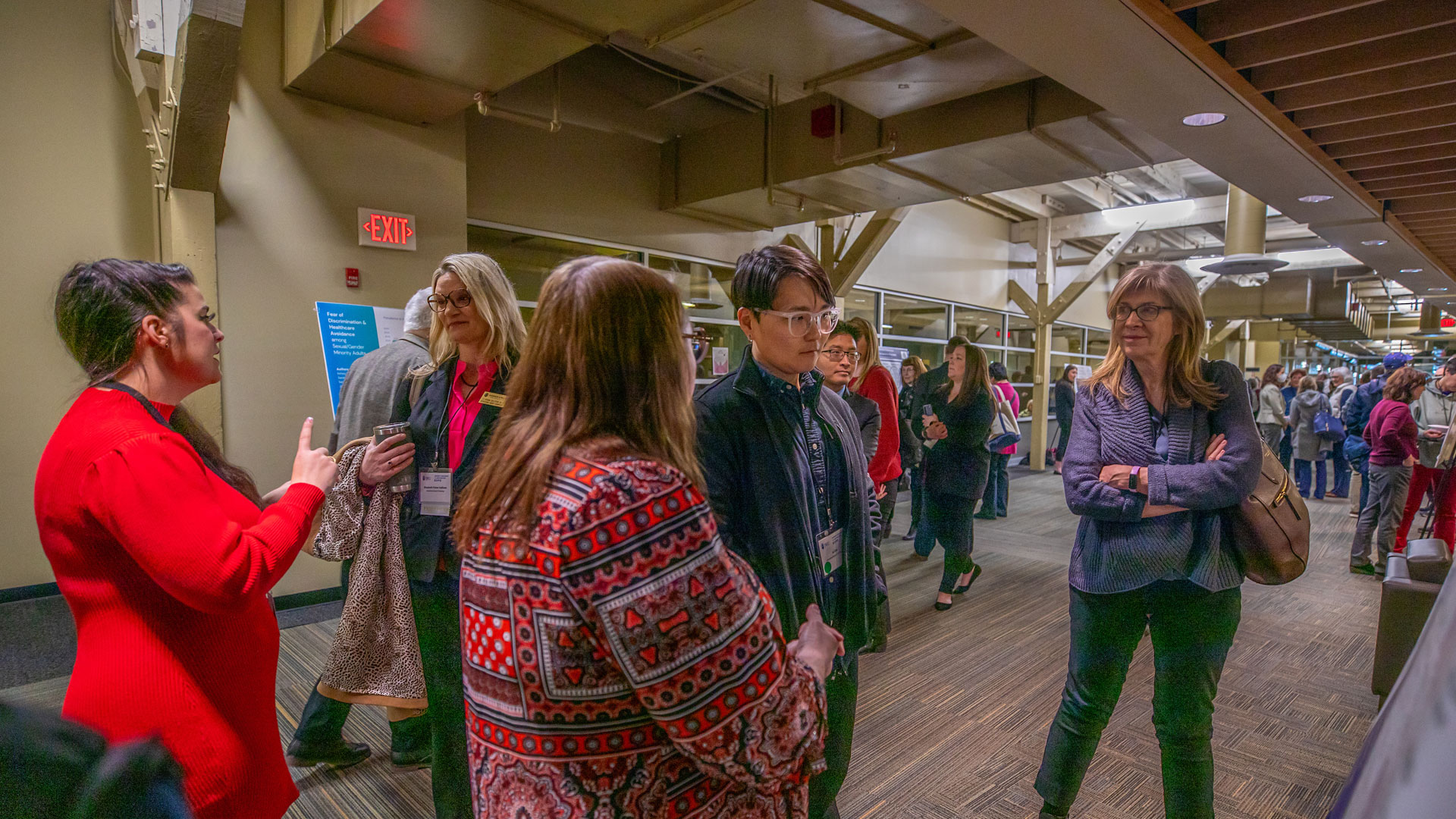 JWU faculty and staff networking at the Best Practices Expo. 