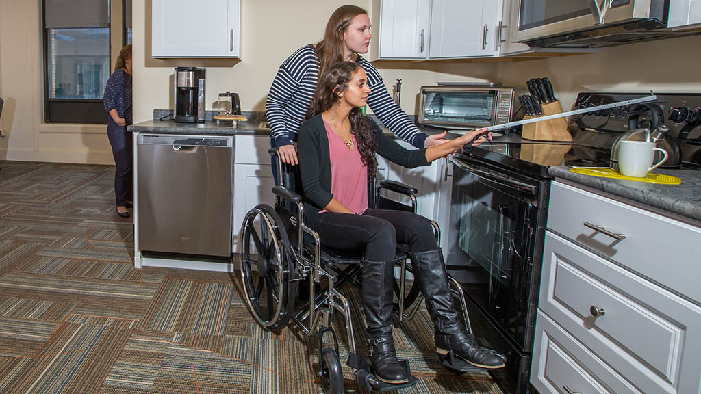 Occupational Therapy Doctorate (OTD) students using the program's lab spaces and equipment.