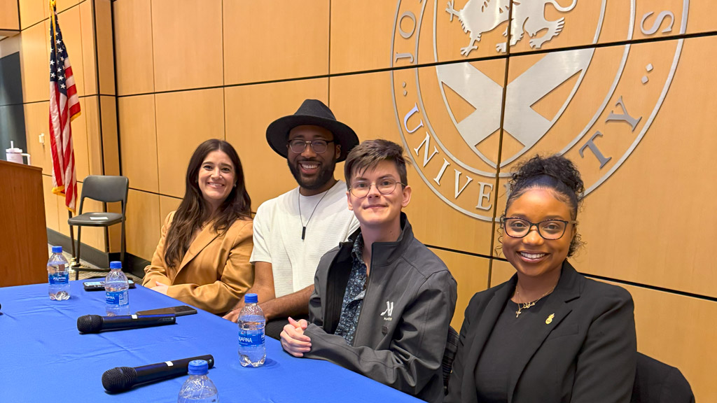photo of four members of JWU Charlotte Ask the Alumni panel in March 2025