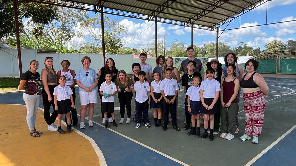 Hospitality students met village school children in Costa Rica