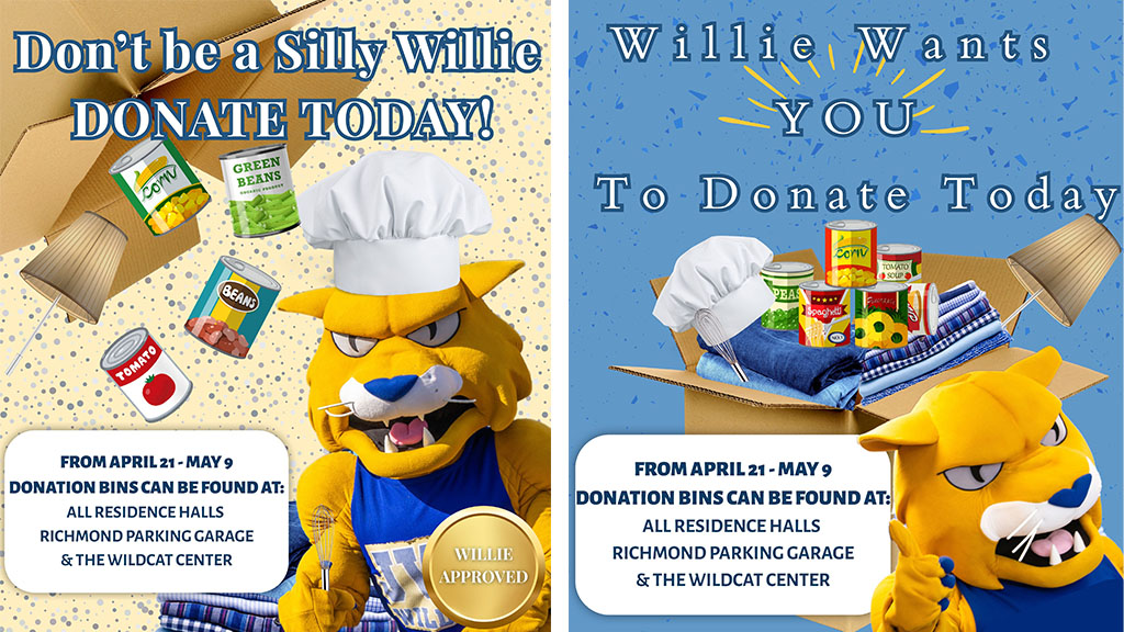 The Silly Willie Move Out and Donate campaign posters
