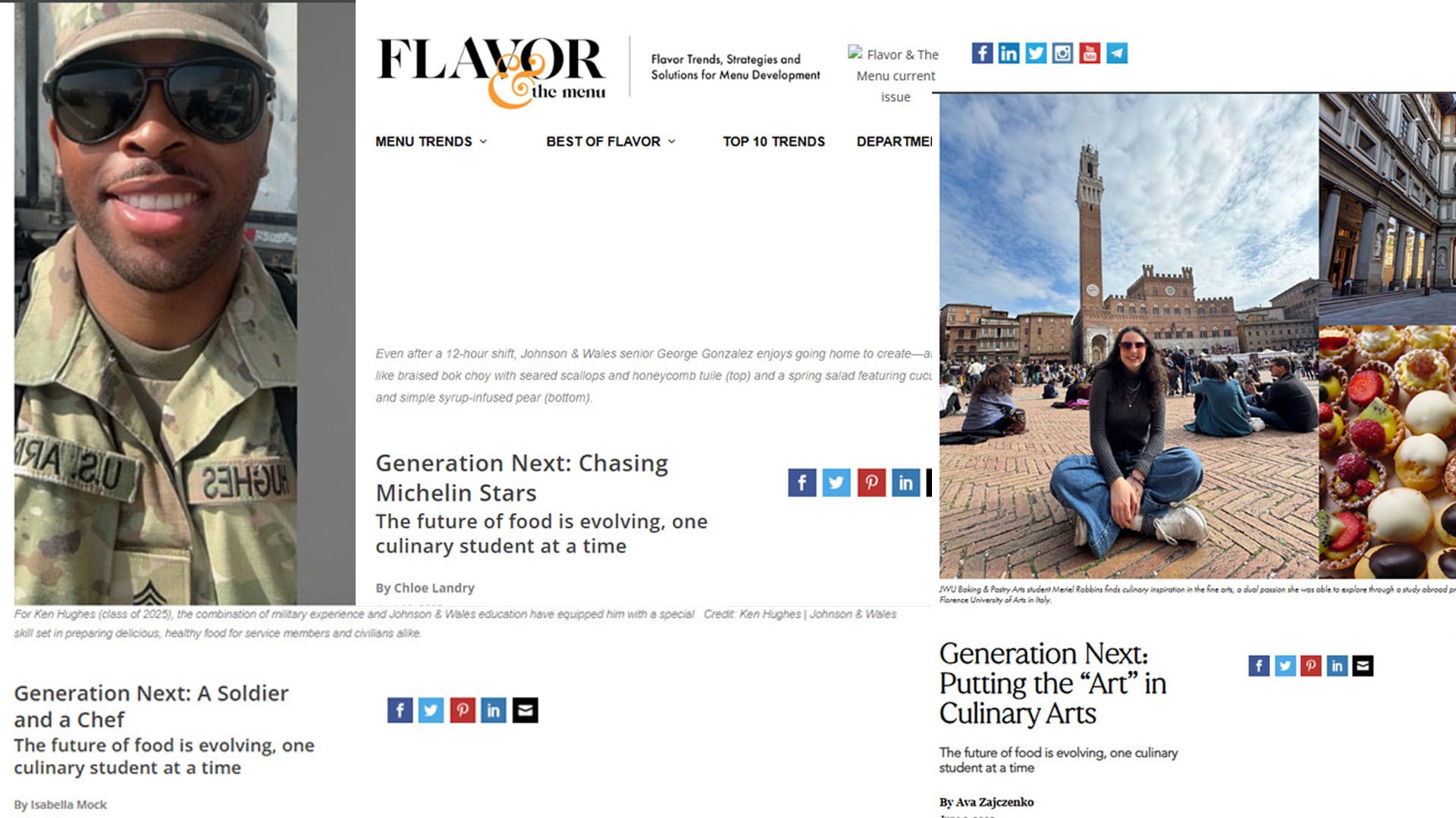 collage of screenshots of various published online articles