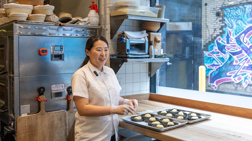 Sky Haneul Kim prepares pastry dough at Gift Horse.