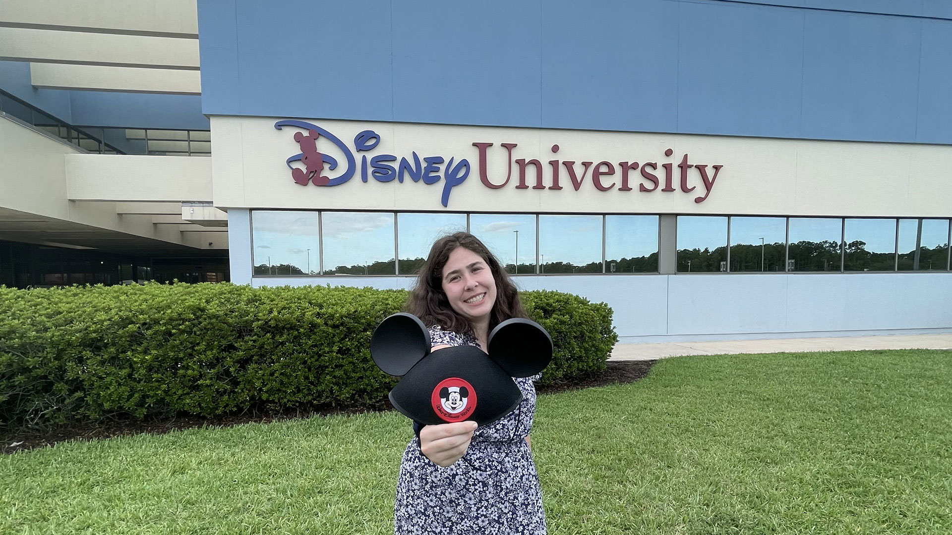 Ashley Lindman '26 outside Disney University