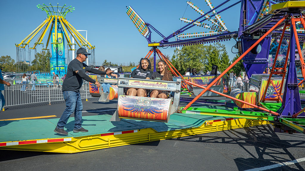People riding rides