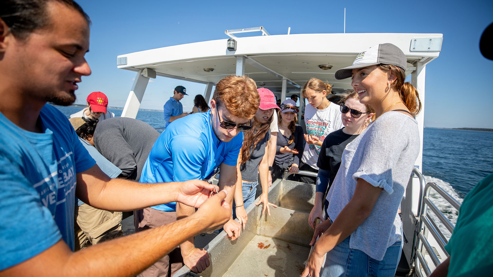 Students on the Save the Bay boat trip