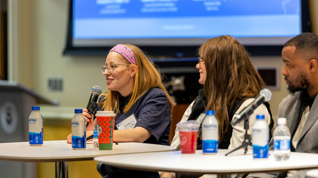 CFIT Alumni Leaders panel with Rochelle Cooper '12, Flannery Sullivan Whatley '19 and Antonio Wormley '12