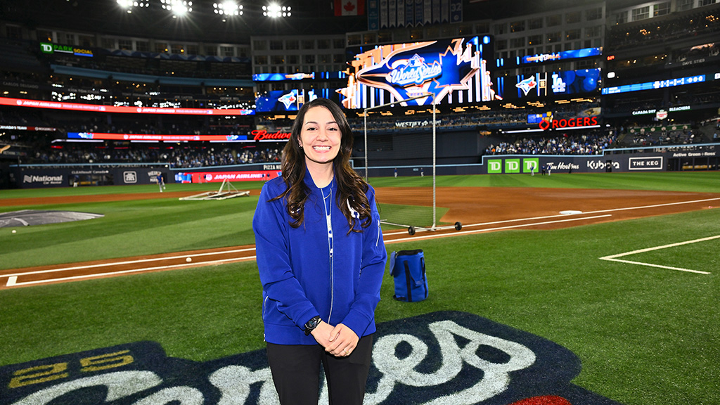 Kristen Loiacono on the baseball field