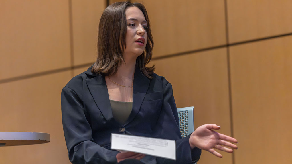 Panel Moderator Amelia Grenier’ 28, Sports, Events, Entertainment — Management major