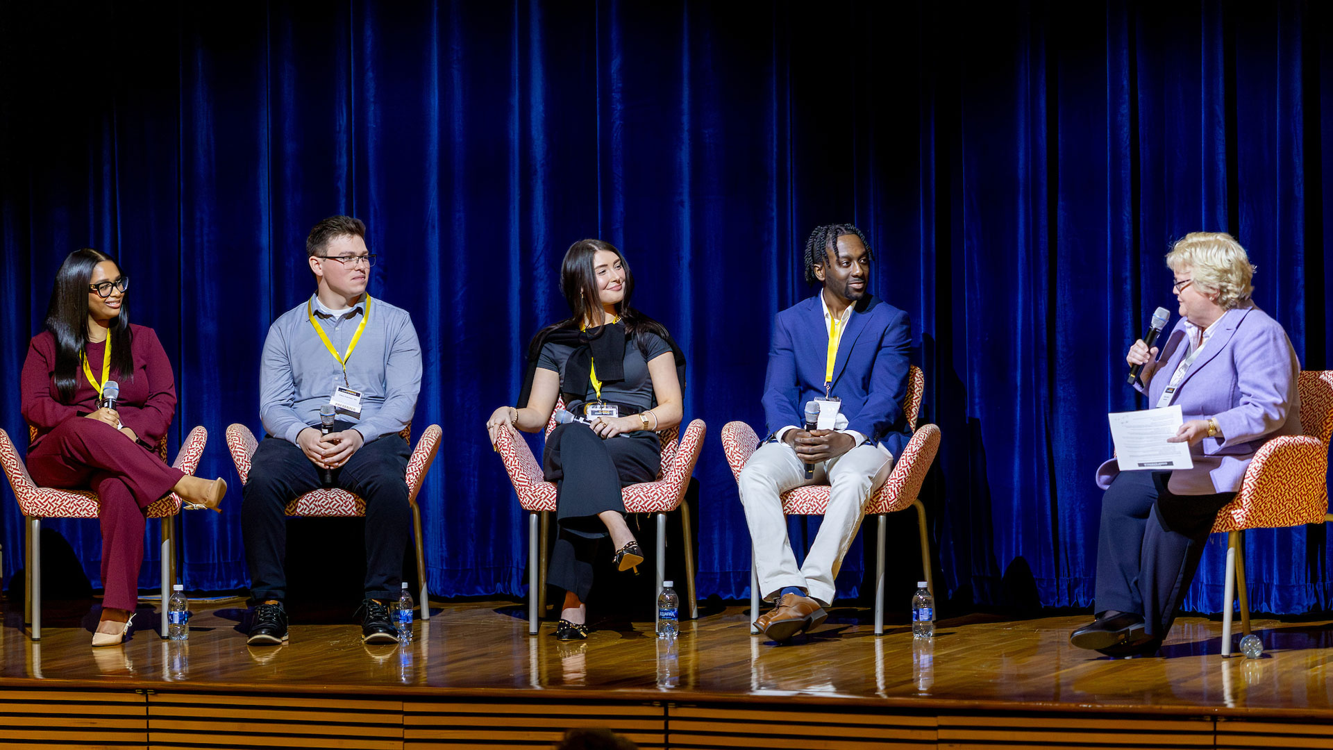 Associate Professor Katie Davin with alumni panel.