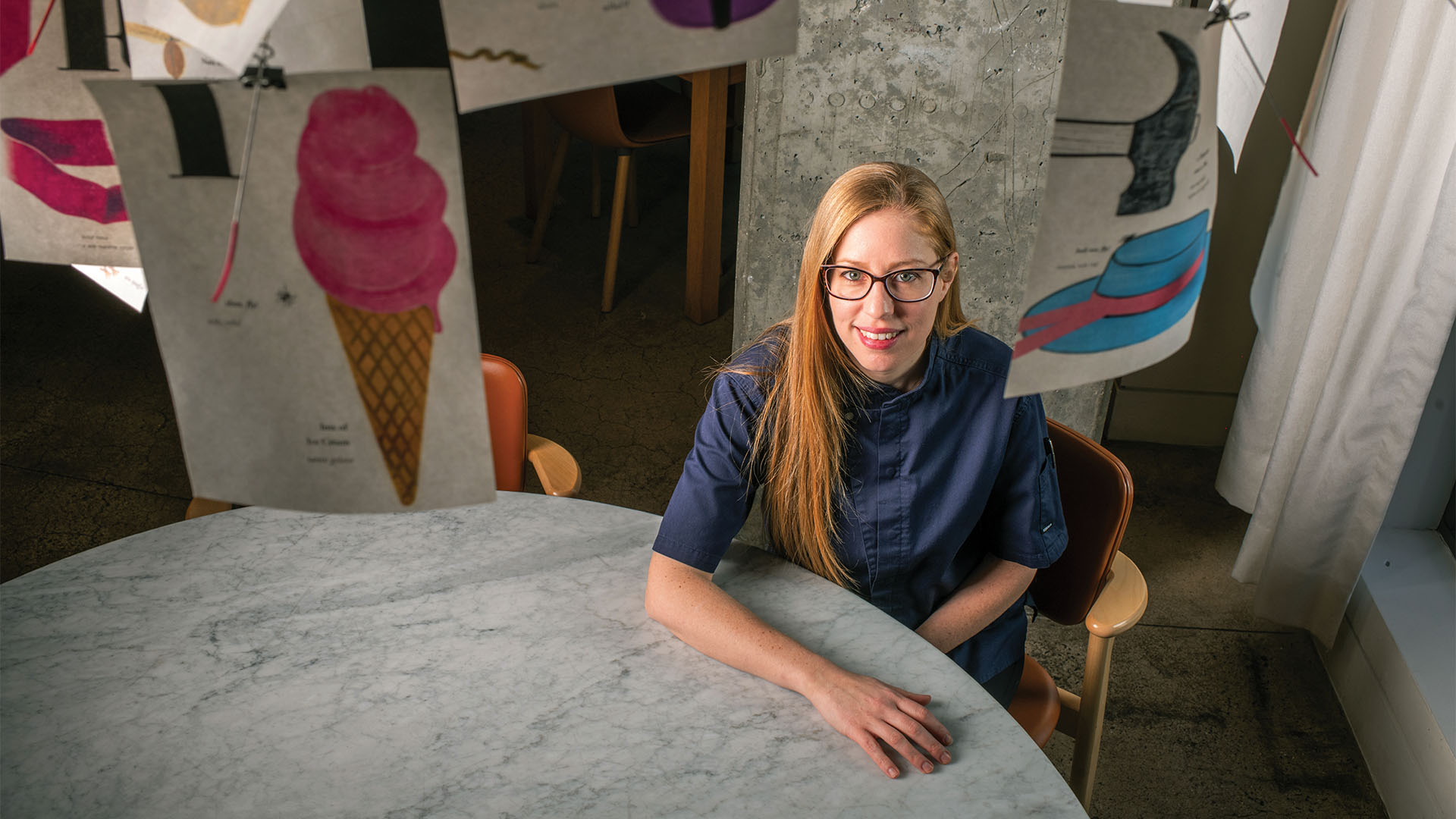 Award-winning pastry chef Rochelle Cooper ’12 is making her name  on the Washington, D.C., dining scene with exquisite, playful  desserts and a serious commitment to sustainability and advocacy. Photos by Rey Lopez.