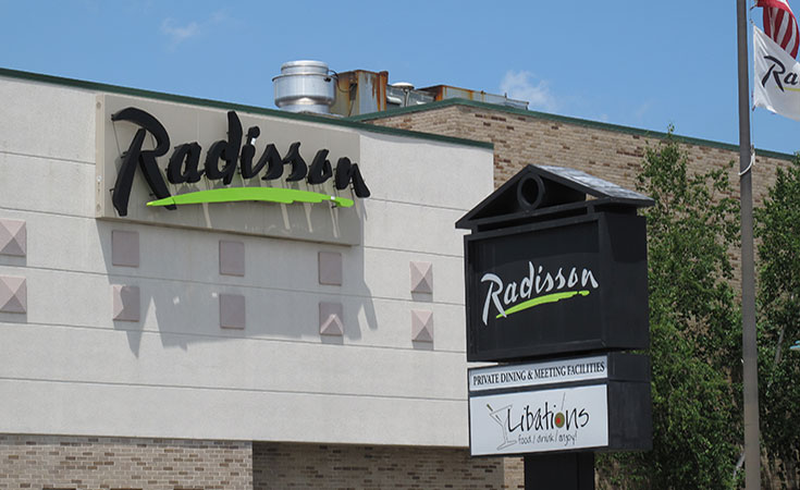 Outdoors sign of the Radisson
